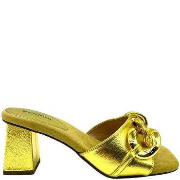 MENBUR WOMENS CHAIN STRAP SANDAL - YELLOW